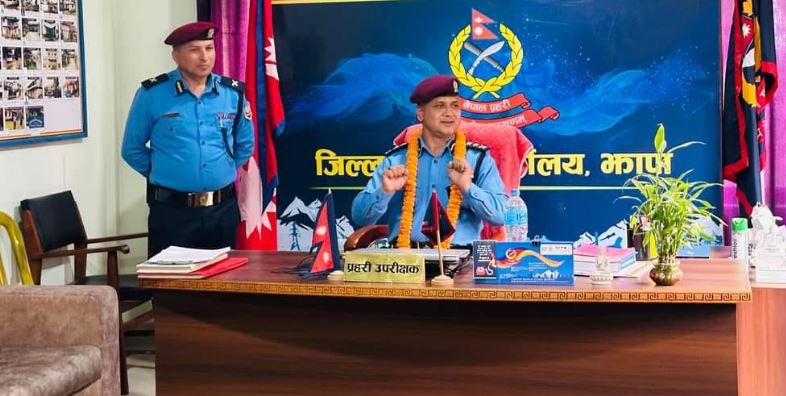 एसपी केसीले सम्हाले जिल्ला प्रहरी कार्यालय झापाको कमाण्ड